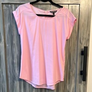 Express Size Small Petite Pink Relaxed Blouse